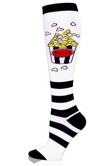 Popcorn Striped Print Knee High Socks style 2