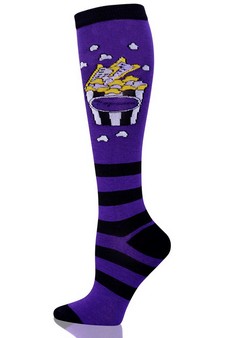 Popcorn Striped Print Knee High Socks style 6
