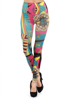 Lady's Jamboree Carnival Circus Printed Seamless Fashion Leggings style 2