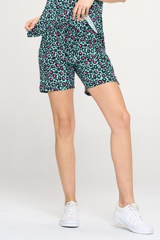 Women's Vivid Leopard Print Loungewear Shorts style 2