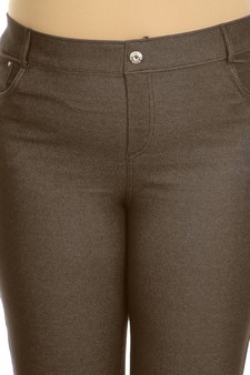 Women's Cotton-Blend 5-Pocket Skinny Capri Jeggings (XXXL only) style 4