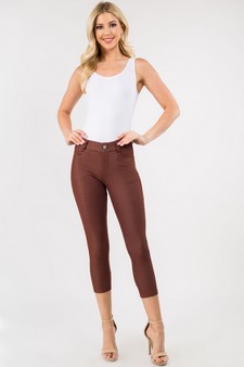 Women's Classic Solid Capri Jeggings (Large only) style 4