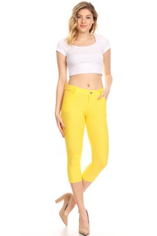 Women's Classic Solid Capri Jeggings (Medium only) style 4