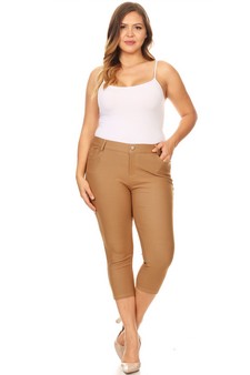 Women's Classic Solid Capri Jeggings (XXL only) style 4