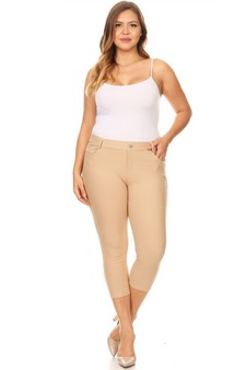 Women's Classic Solid Capri Jeggings (XXXL only) style 4