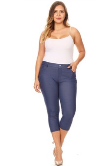 Women's Classic Solid Capri Jeggings (XXXL only) style 4