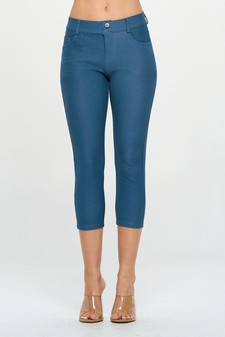 Women's Classic Solid Capri Jeggings (Medium only) style 5