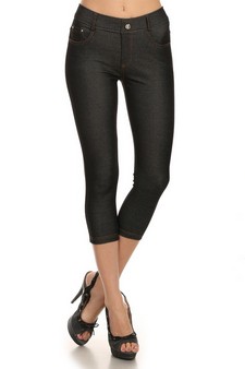 Women's Classic Solid Capri Jeggings (Medium only) style 2