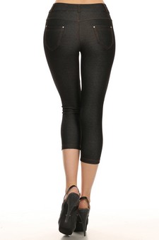 Women's Classic Solid Capri Jeggings (Medium only) style 3