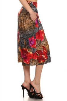 Printed Gauchos-Distressed Gold & Red poppy floral style 2