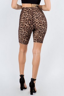 Leopard Print High Waisted Soft Biker Shorts style 3