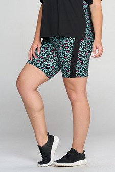 Women's Contrasting Leopard Printed Loungewear Shorts style 2