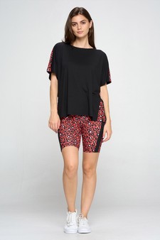 Women's Contrasting Leopard Printed Loungewear Shorts style 5