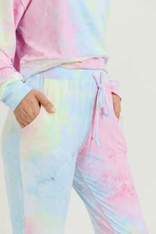 Women's High Rise Drawstring Tie Dye Joggers style 7