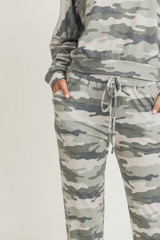 Women's French Terry Vintage Camo Drawstring Joggers - TOP: TP2300 style 6