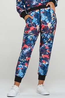 Women’s Floral Illusion Loungewear Joggers style 4