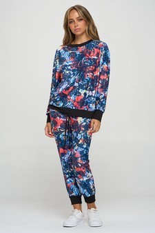 Women’s Floral Illusion Loungewear Joggers style 5