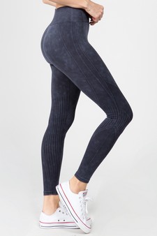 High Rise Ribbed Moto Detail Seamless Tights - Matching Top ACT628 style 3