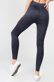 High Rise Ribbed Moto Detail Seamless Tights - Matching Top ACT628 style 4