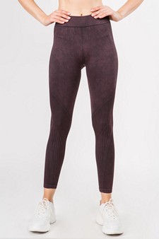 High Rise Ribbed Moto Detail Seamless Tights - Matching Top ACT628 style 2