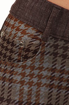 Women's All Over Houndstooth Legging Pants (Coffee) style 4