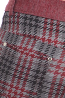 Women's All Over Houndstooth Legging Pants (Wine Red) style 5