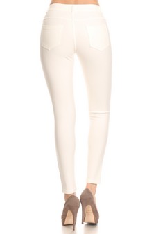 Lady's Mid Rise Ponte Knit Skinny Pants style 3