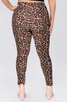 Women's Classic Cheetah Print Peach Skin Leggings style 3