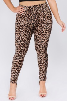 Women's Classic Cheetah Print Peach Skin Leggings style 4