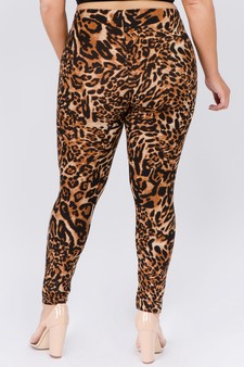 Women's Classic Leopard Print Peach Skin Leggings style 4