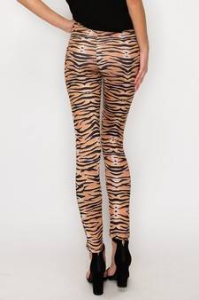 Women's It's a Jungle Tiger Print Peach Skin Leggings style 3