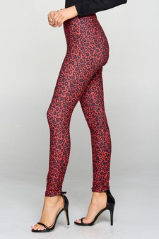 Women's Classic Leopard Print Peach Skin Leggings style 3