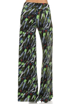 Rain Forest, printed, Palazzo Pants. style 4