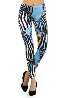 Women's Zebra Sketch Printed Leggings style 2