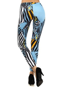 Women's Zebra Sketch Printed Leggings style 3