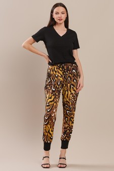 Cheetah Feather Printed Joggers style 5