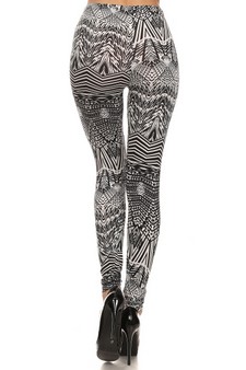 Stretch Velour printed leggings, has tribal print style 3