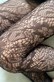 Lady's Fashion Designed Fishnet Footless Tights style 2