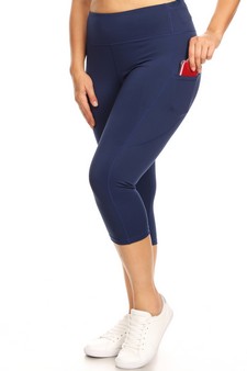 Women's High Rise 5-Pocket Activewear Capri Leggings (XXL only) style 2