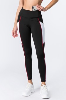 Women's High Rise Side Pocket Colorblock Activewear Leggings (Large only) style 2