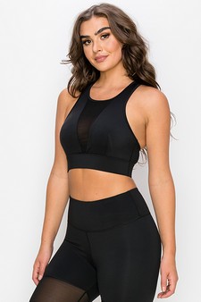 Women's Deep V-Neck Mesh Activewear Sports Bra (Small only) style 2