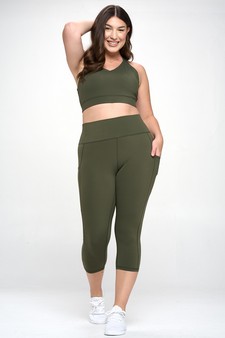 Women's Buttery Soft Activewear Capri Leggings with Pockets style 6