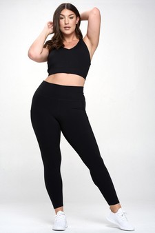 Women's Buttery Soft Activewear Capri Leggings with Pockets (XXXL only) style 4