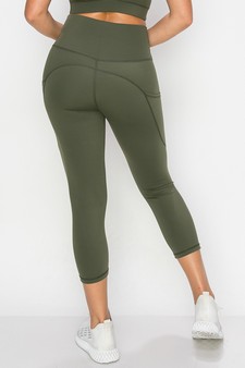 Women's Buttery Soft Activewear Capri Leggings with Pockets style 3