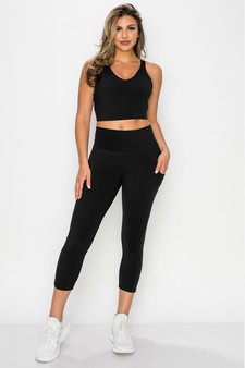 Women's Buttery Soft Activewear Capri Leggings with Pockets style 5