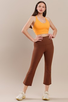 Women's Yoga Flare High Waisted Capri Buttery Soft Pants (Large only) style 5