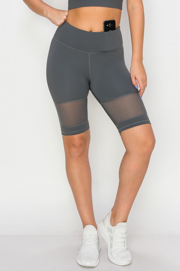 Women’s Mesh Detail Activewear Biker Shorts - Wholesale - Yelete.com