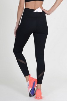 Mesh-Panel Active Leggings with Zipper Pocket (Large only) style 3