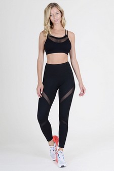 Mesh-Panel Active Leggings with Zipper Pocket (Large only) style 4