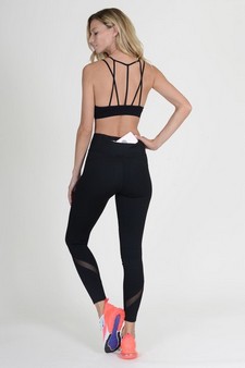 Mesh-Panel Active Leggings with Zipper Pocket (Large only) style 6